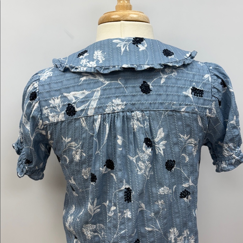 Pilcro Light Blue Floral Button-Down Shirt - Picture 9 of 12